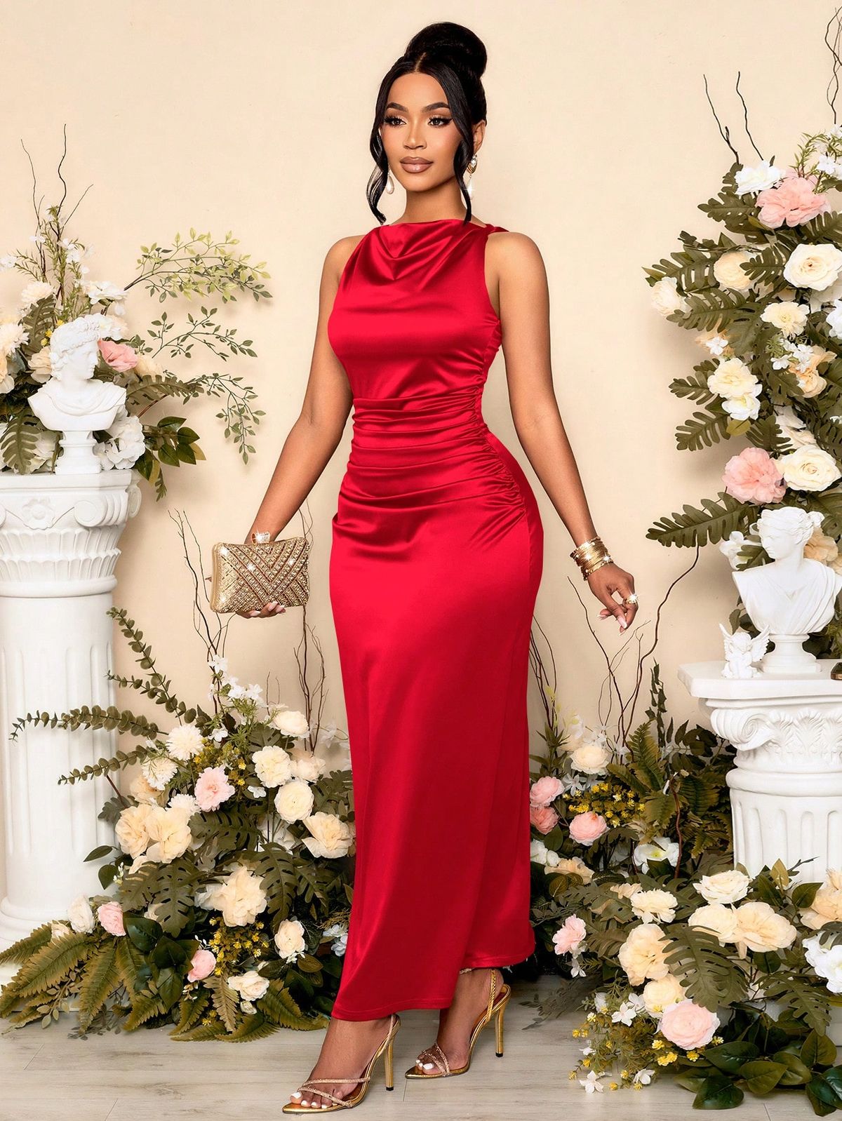 Crimson Flame Bodycon Dress