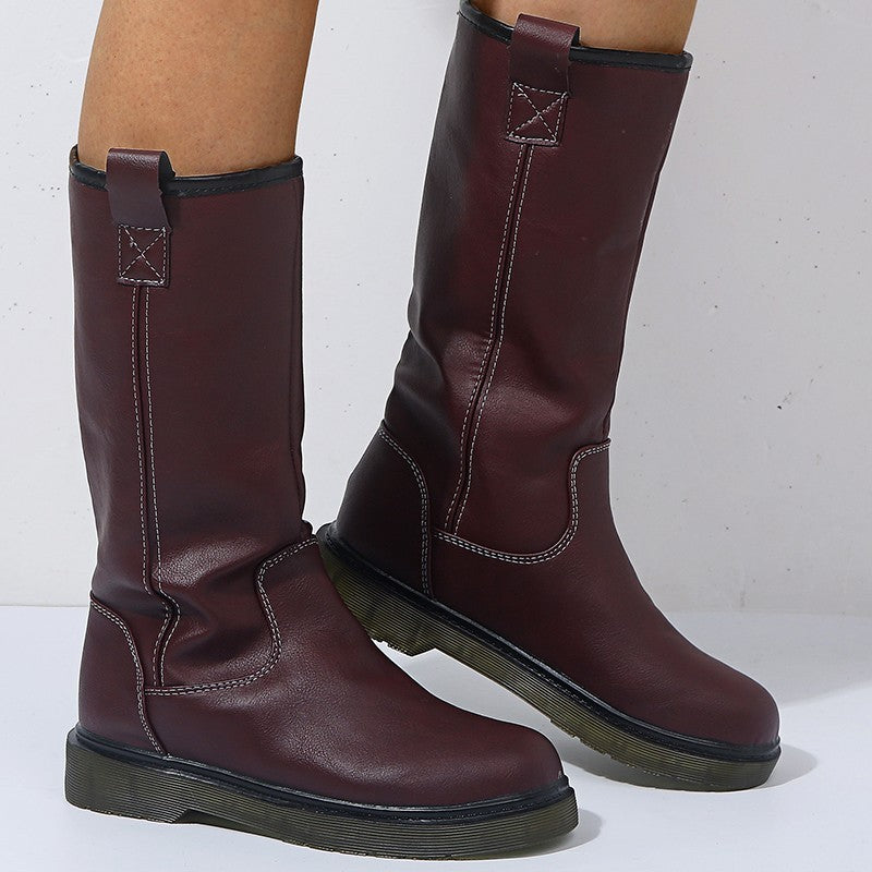 Solid color rider boots