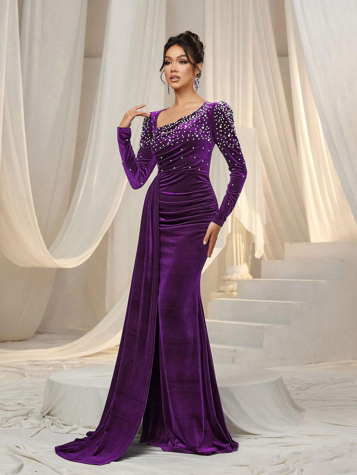 Velvet Serenity Maxi Gown
