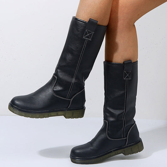 Solid color rider boots