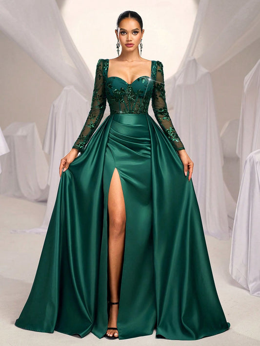 Velvet Serenity Maxi Gown