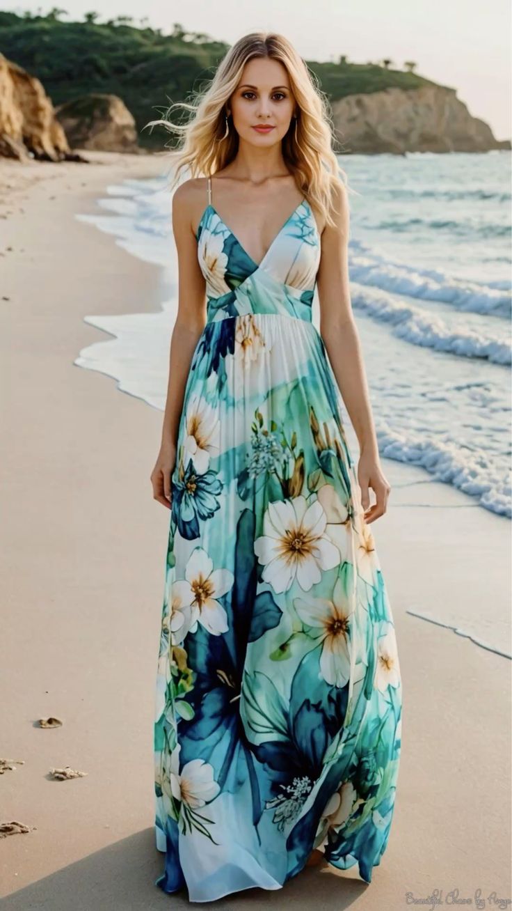 Ocean Whisper Maxi Dress