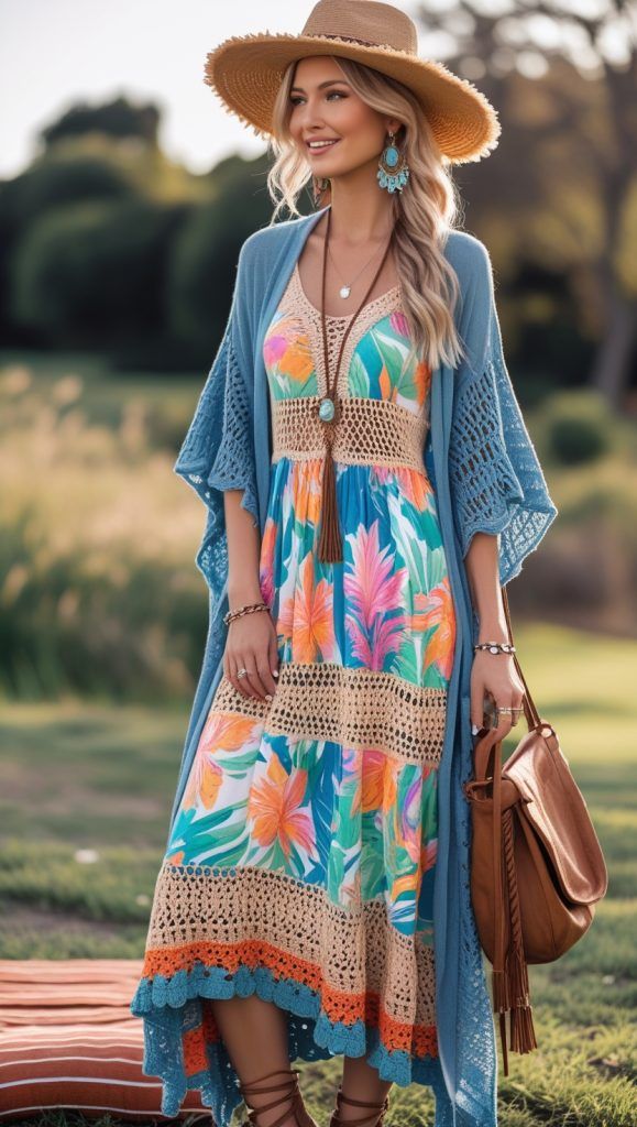 Sunset Glow Boho Kimono