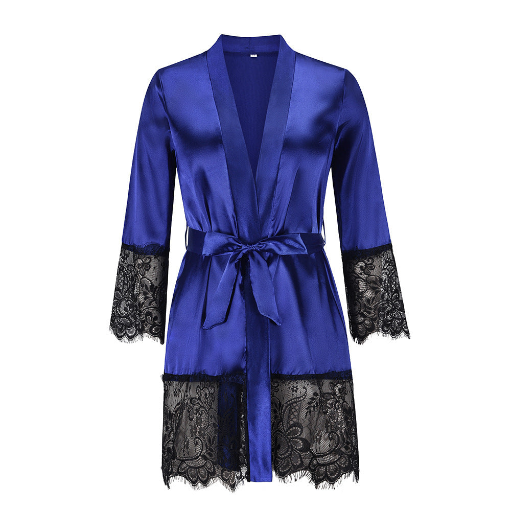 Pajama dress long-sleeved lace gown